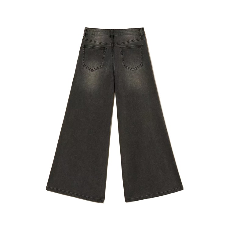 TWIN-SET Jeans grigio scuro wide leg bambina