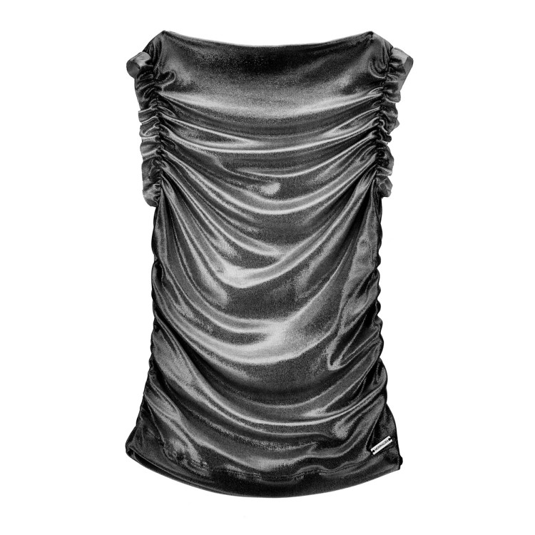 MONNALISA T-shirt nera drappeggiata bambina