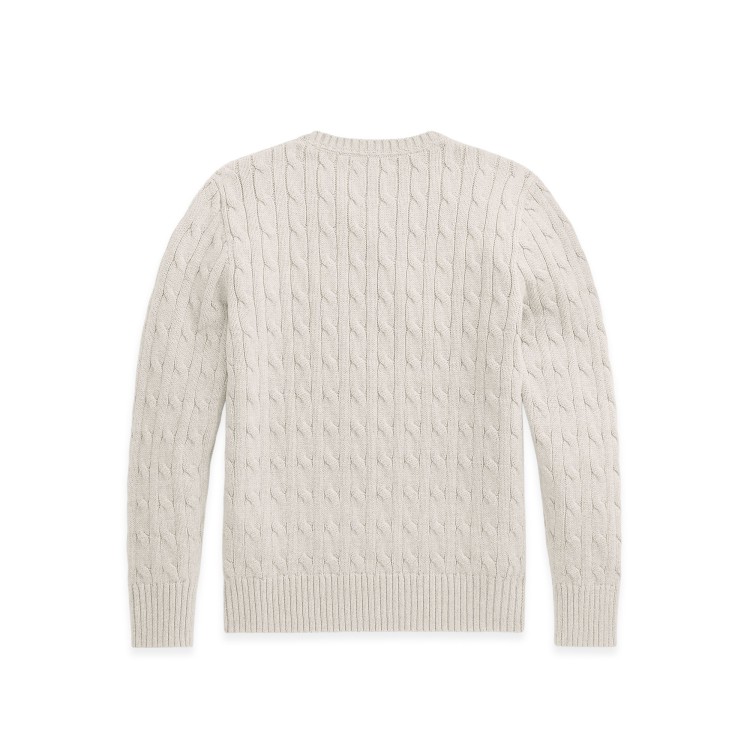 RALPH LAUREN Maglia crema in cotone a trecce bambini