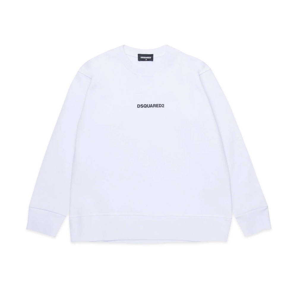 DSQUARED Felpa bianca in...