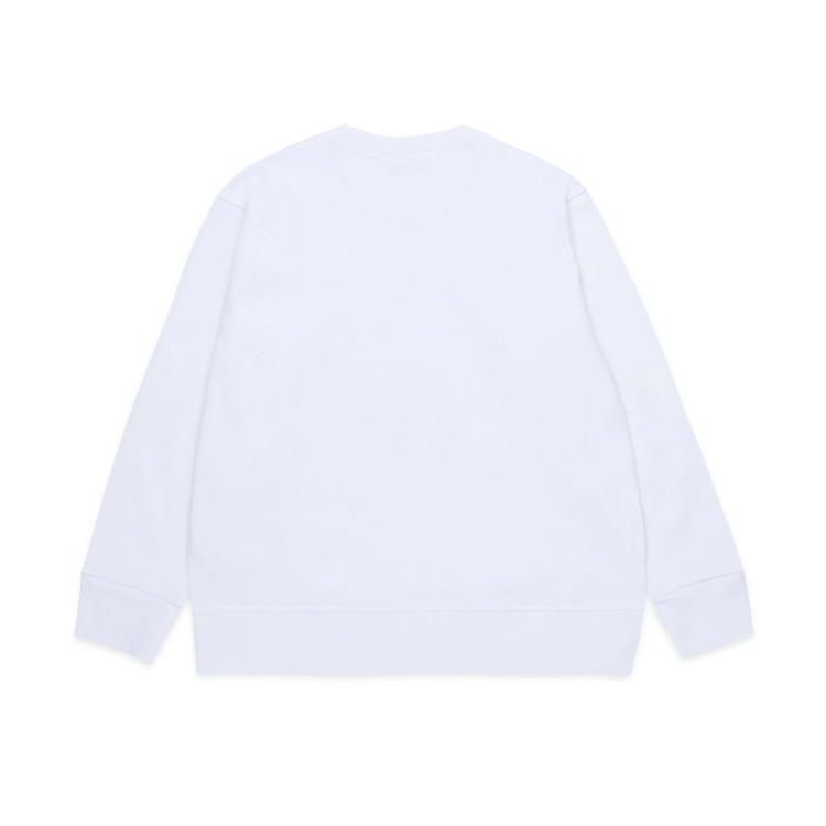 DSQUARED Felpa bianca in cotone girocollo bambino