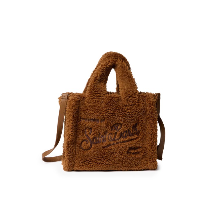 SAINT BARTH Borsa Vanity Mini marrone teddy bambina