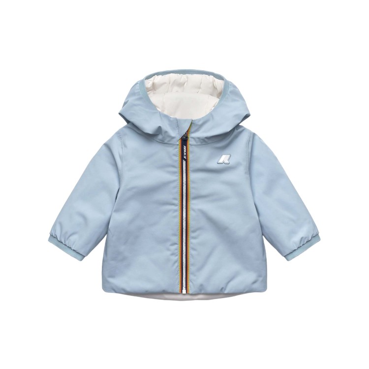 K-WAY Giacca celeste e bianca reversibile neonato