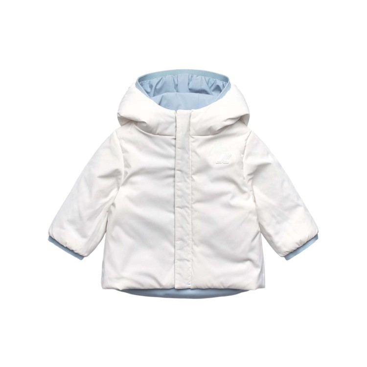 K-WAY Giacca celeste e bianca reversibile neonato