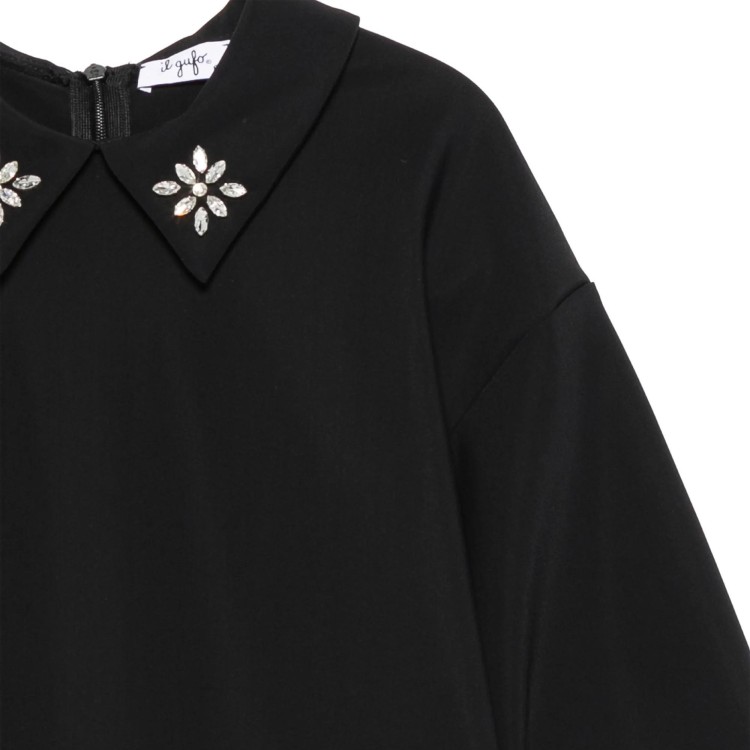 IL GUFO Abito nero con strass bambina
