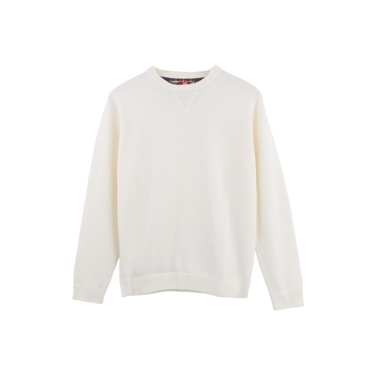 SAINT BARTH Maglione panna con logo bambino