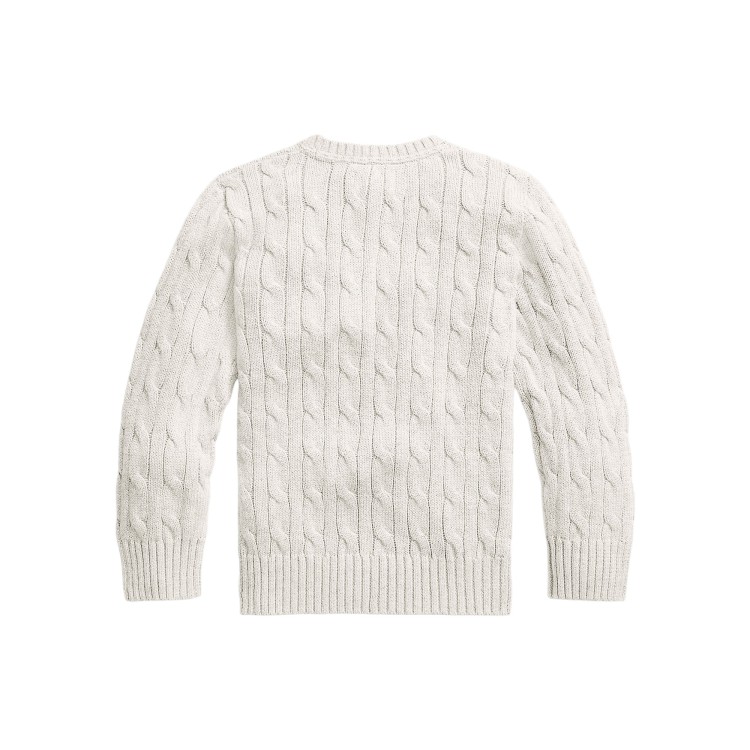 RALPH LAUREN Maglia bianca in cotone a trecce bambini