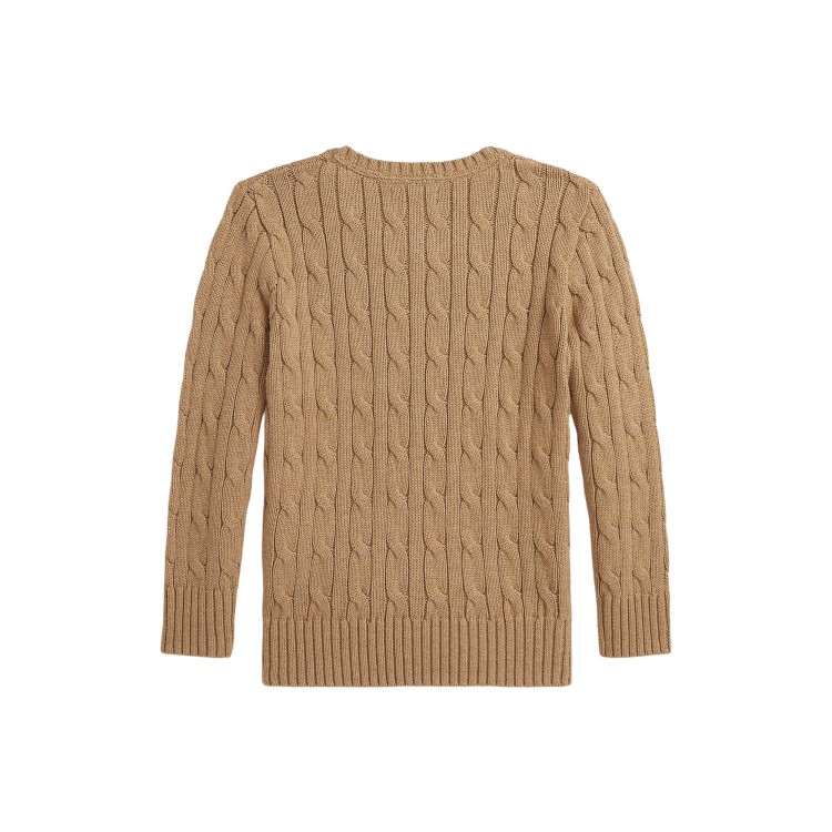 RALPH LAUREN Maglia cammello in cotone a trecce bambini