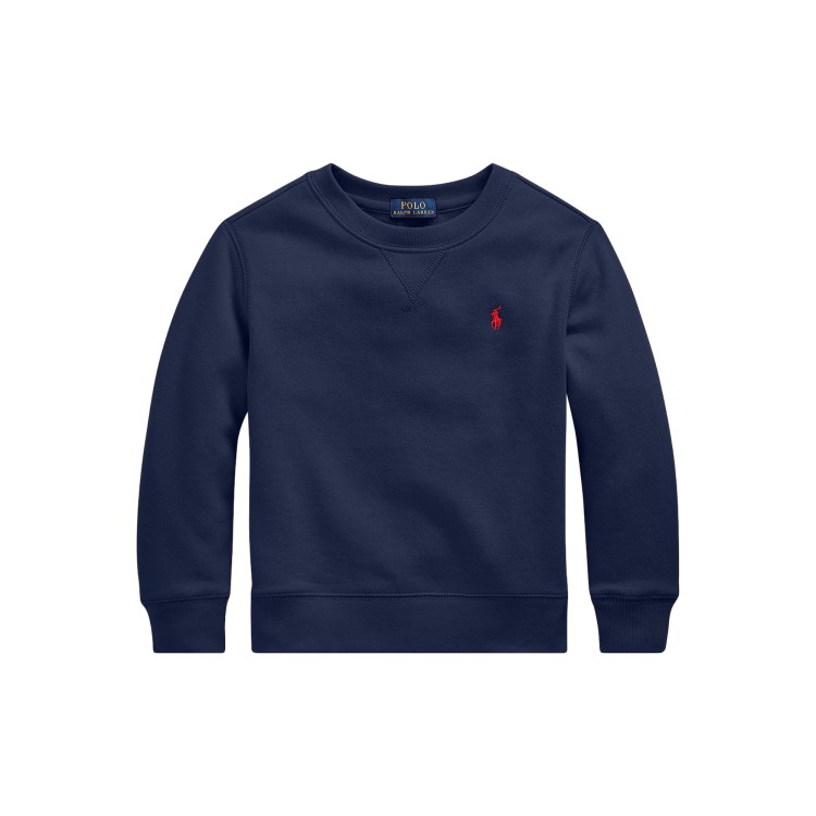RALPH LAUREN Felpa navy girocollo con logo bambini