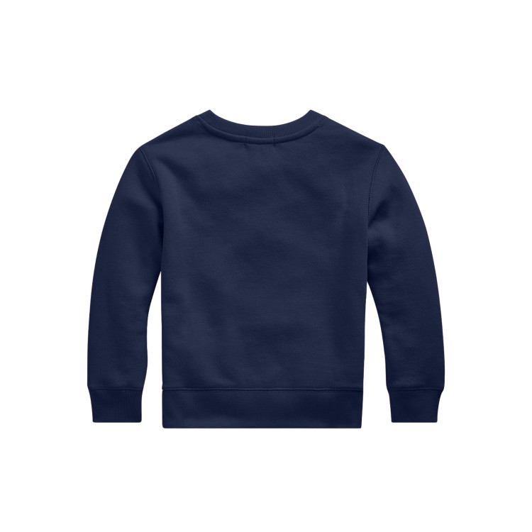RALPH LAUREN Felpa navy girocollo con logo bambini