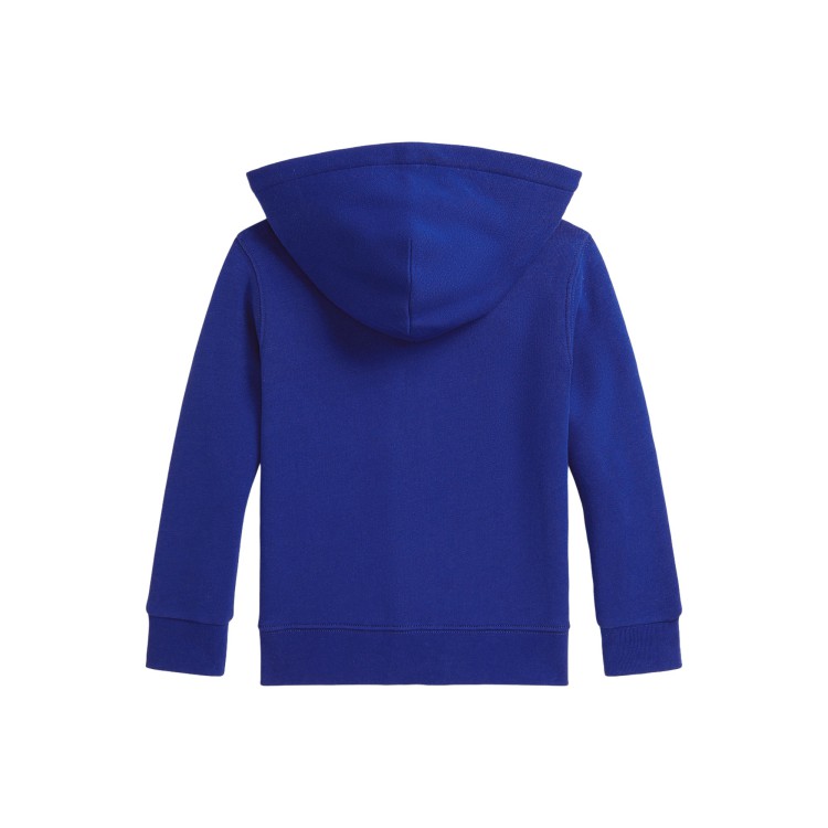 RALPH LAUREN Felpa azzurra full-zip con cappuccio bambini