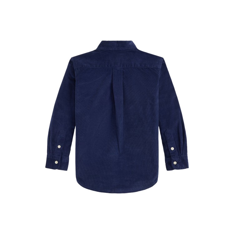 RALPH LAUREN Camicia blu in velluto a coste bambino