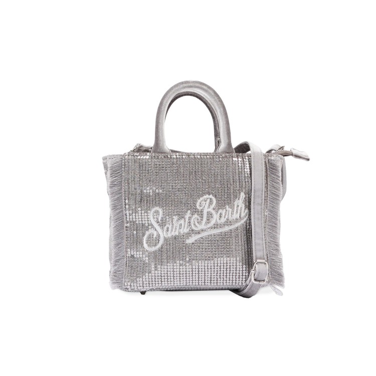 SAINT BARTH Borsa Vanity Mini argentata paillettes bambina