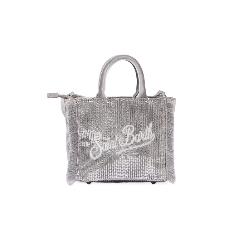 SAINT BARTH Borsa Vanity Mini argentata paillettes bambina