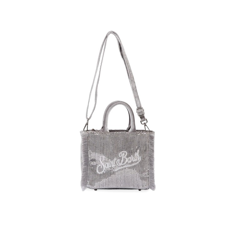 SAINT BARTH Borsa Vanity Mini argentata paillettes bambina