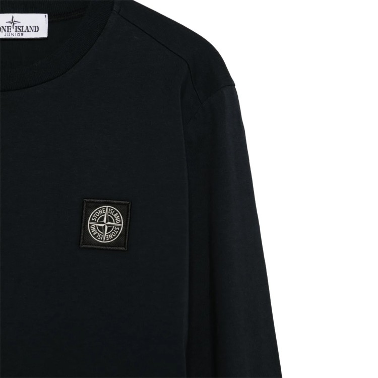 STONE ISLAND T-shirt blu navy manica lunga bambini