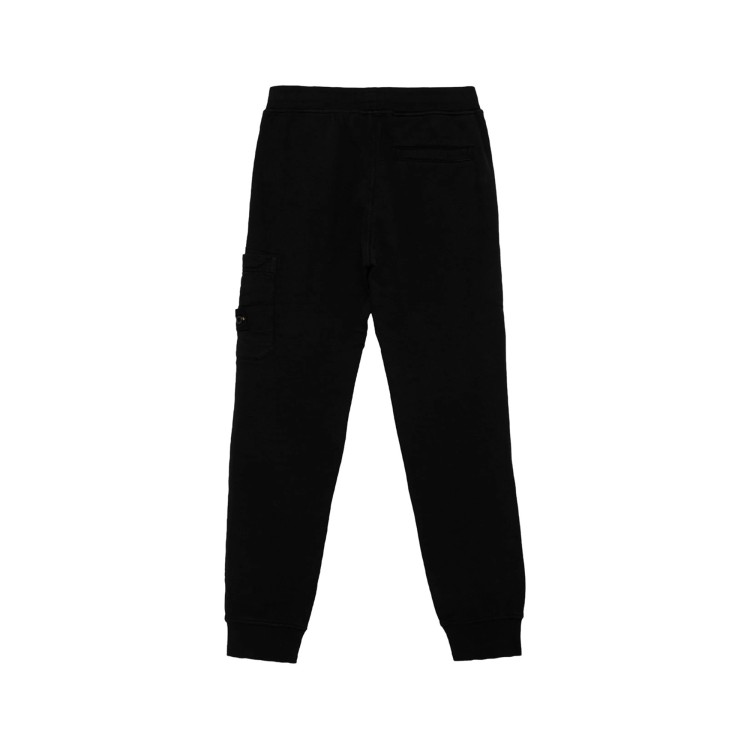 STONE ISLAND Pantaloni in felpa neri con tasca bambini