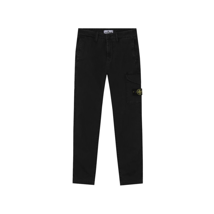 STONE ISLAND Pantaloni neri cargo slim bambino