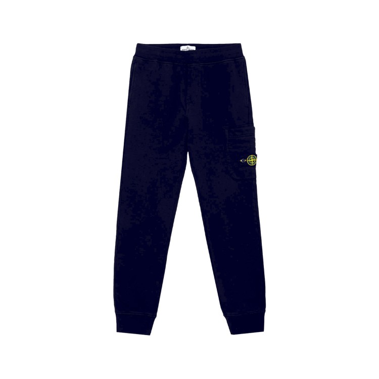 STONE ISLAND Pantaloni in felpa blu navy con tasca bambini