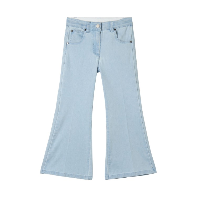 STELLA McCARTNEY Jeans in denim chiaro a zampa bambina