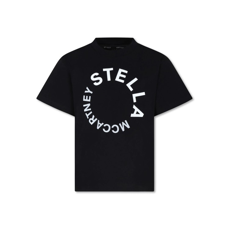STELLA McCARTNEY T-shirt nera con logo stampato bambino