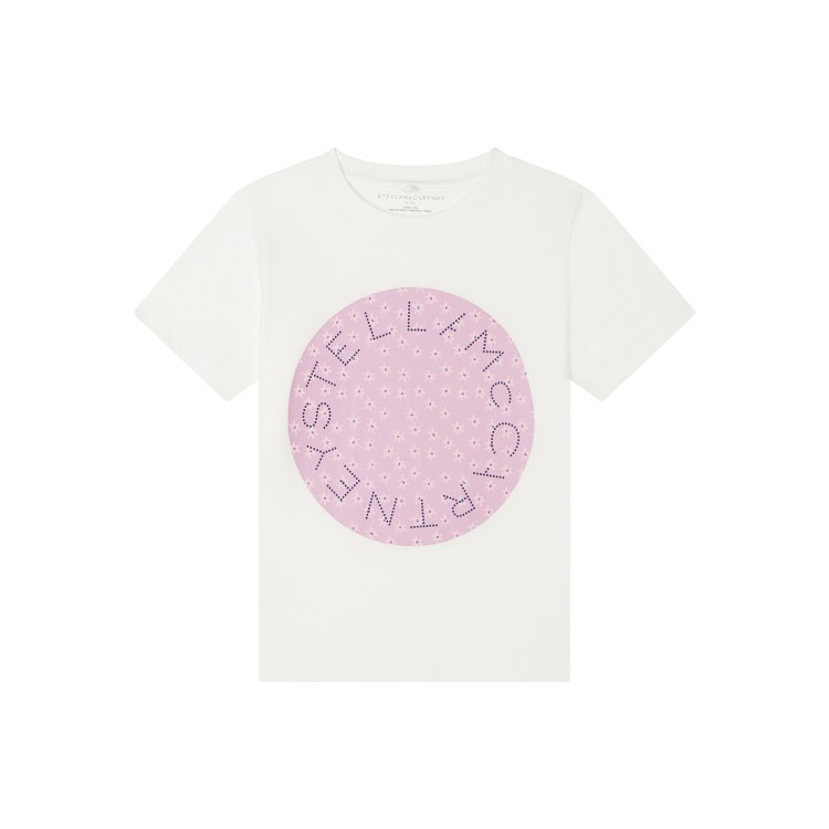 STELLA McCARTNEY T-shirt bianca con stampa logo bambina