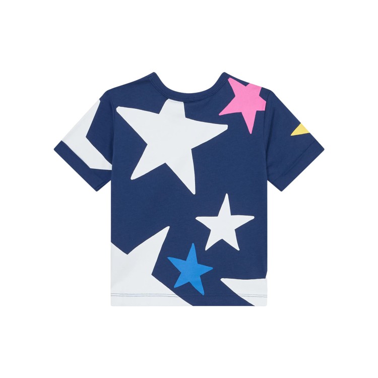 STELLA McCARTNEY T-shirt blu con stampa multicolor bambini