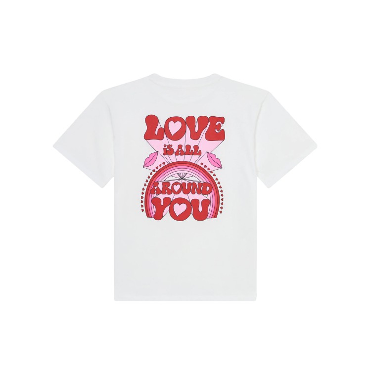 STELLA McCARTNEY T-shirt bianca con stampa rossa bambina