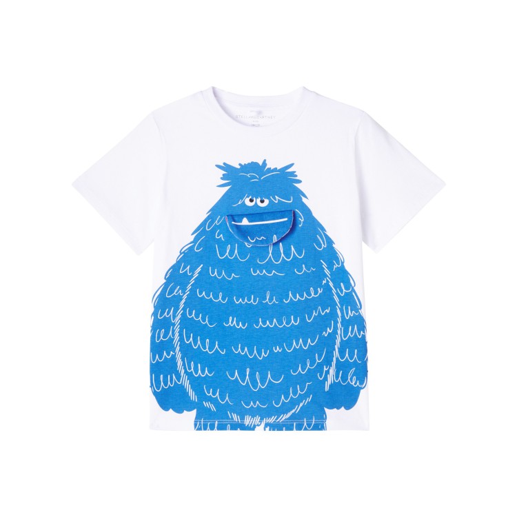 STELLA McCARTNEY T-shirt bianca interattiva con stampa bambino