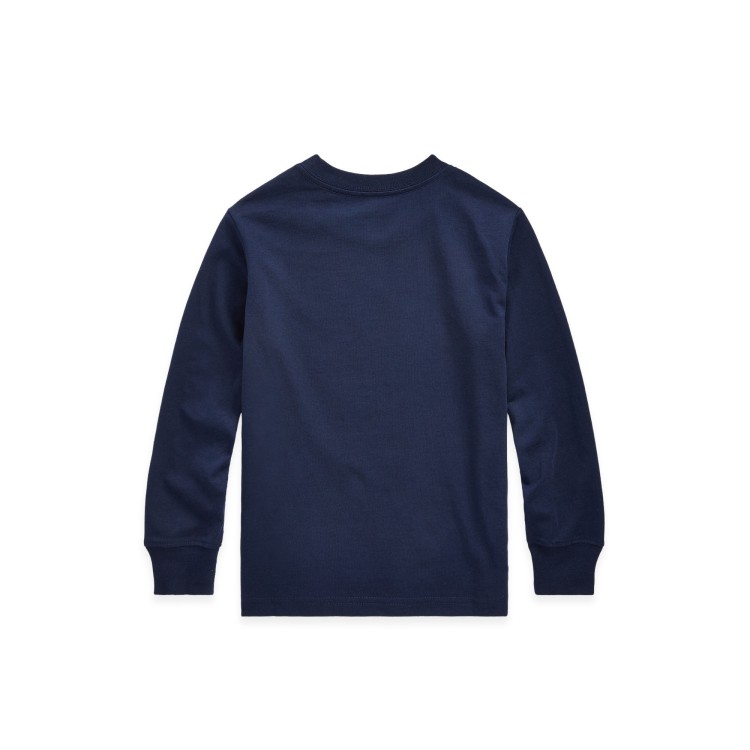 RALPH LAUREN T-shirt navy a maniche lunghe bambini