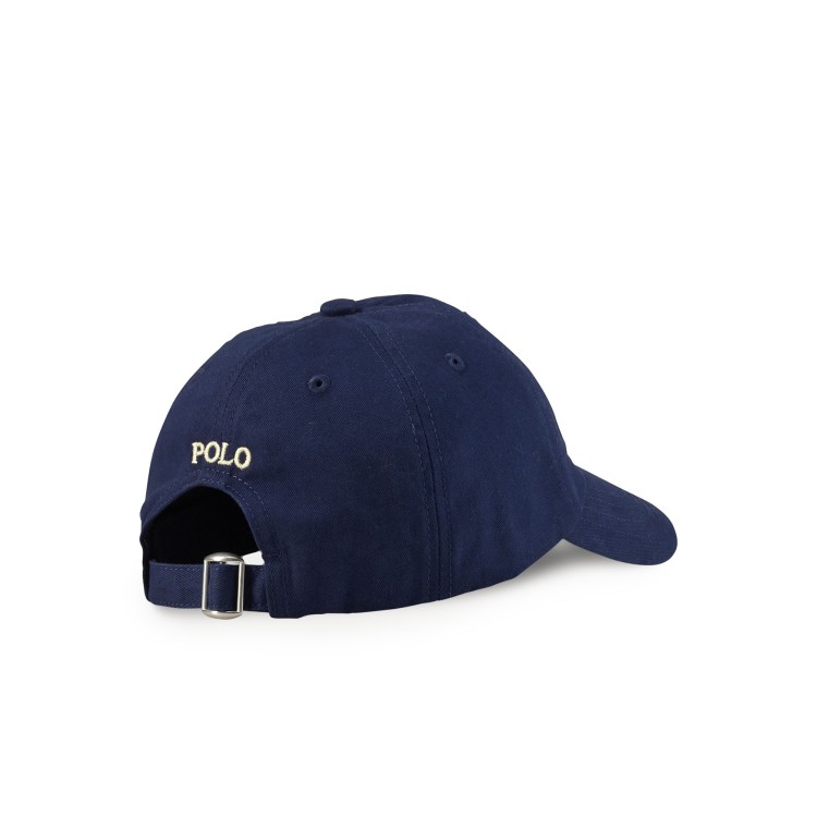 RALPH LAUREN Cappello blu navy con logo bianco bambini