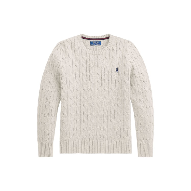 RALPH LAUREN Maglione bianco a trecce bambini