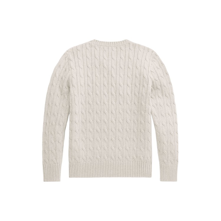 RALPH LAUREN Maglione bianco a trecce bambini