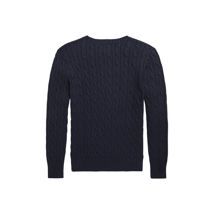 RALPH LAUREN Maglione blu navy a trecce bambini