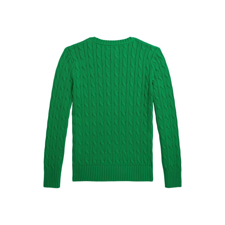 RALPH LAUREN Maglione verde a trecce bambini