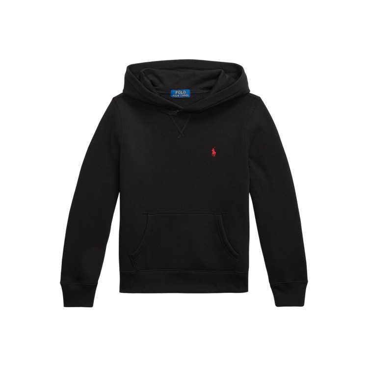 RALPH LAUREN Felpa nera con cappuccio bambini