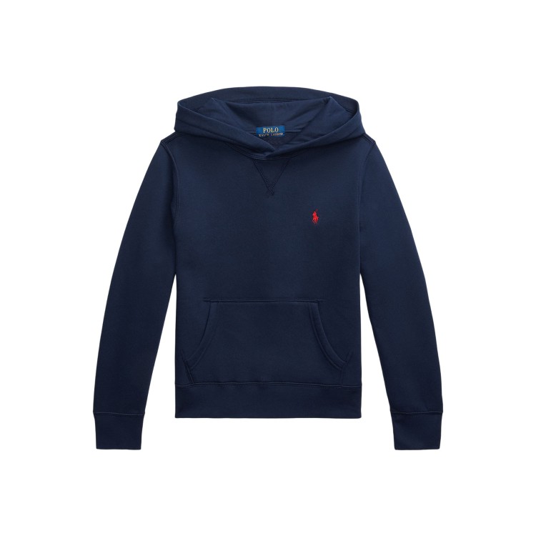 RALPH LAUREN Felpa blu navy con cappuccio bambini