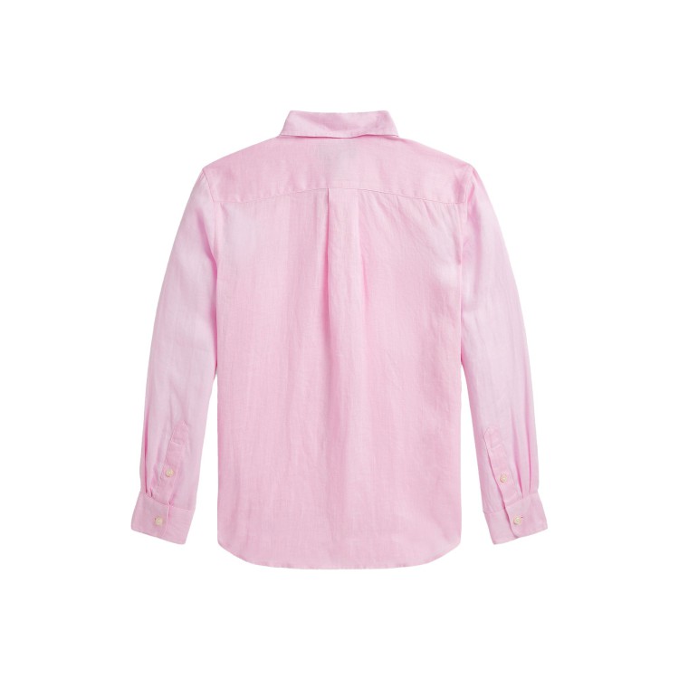 RALPH LAUREN Camicia rosa in lino bambini