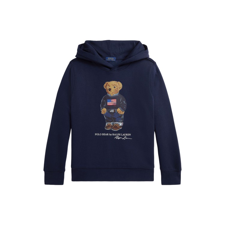 RALPH LAUREN Felpa blu navy Polo Bear bambini