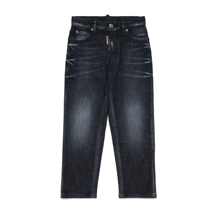 DSQUARED Jeans neri effetto vissuto bambino