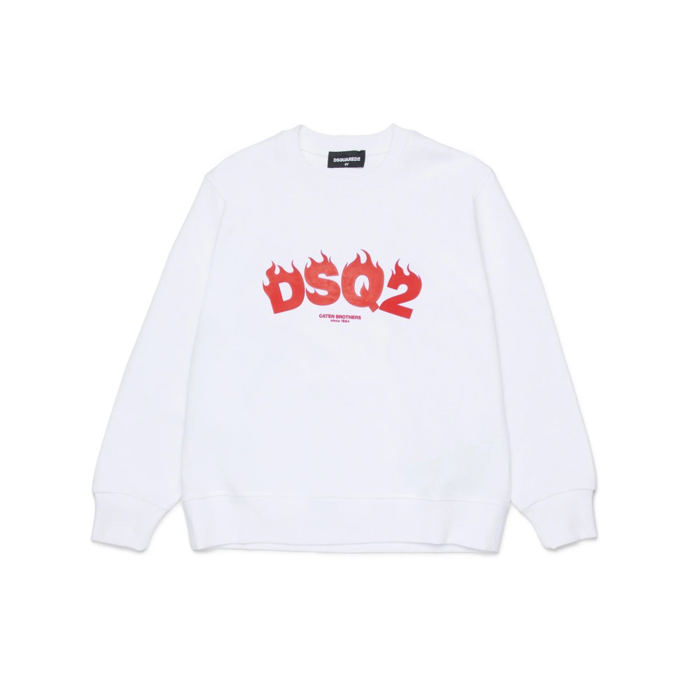 DSQUARED Felpa bianca con...