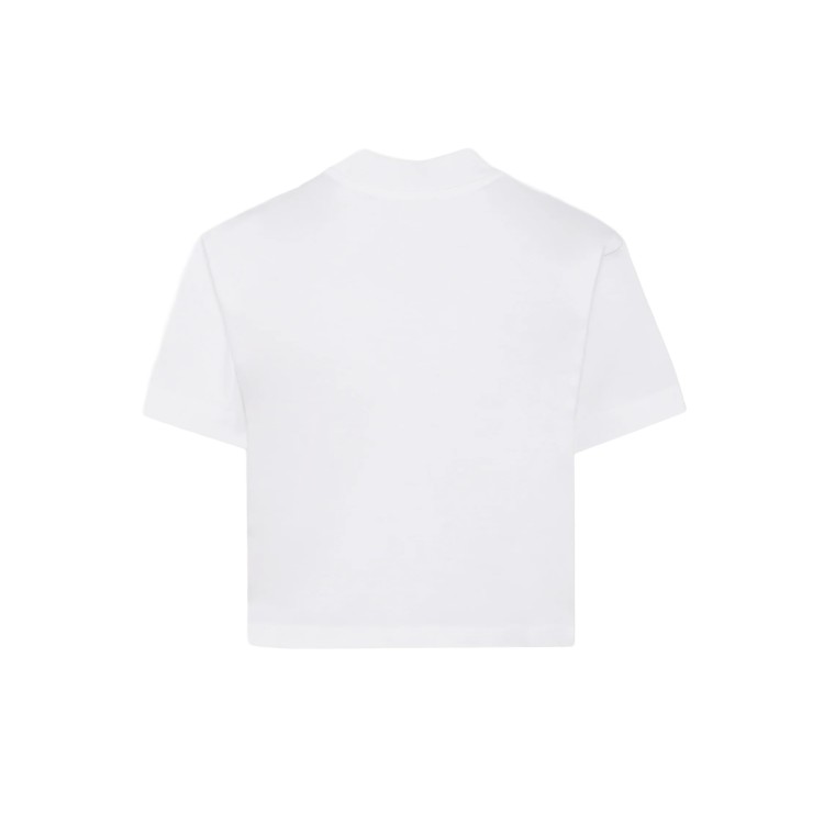 DIESEL T-shirt bianca cropped con logo bambina