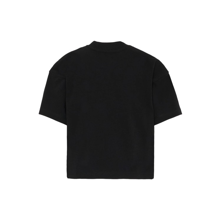 DIESEL T-shirt nera cropped con logo bambina