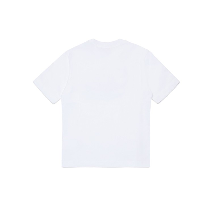 DIESEL T-shirt bianca con logo stampato bambini