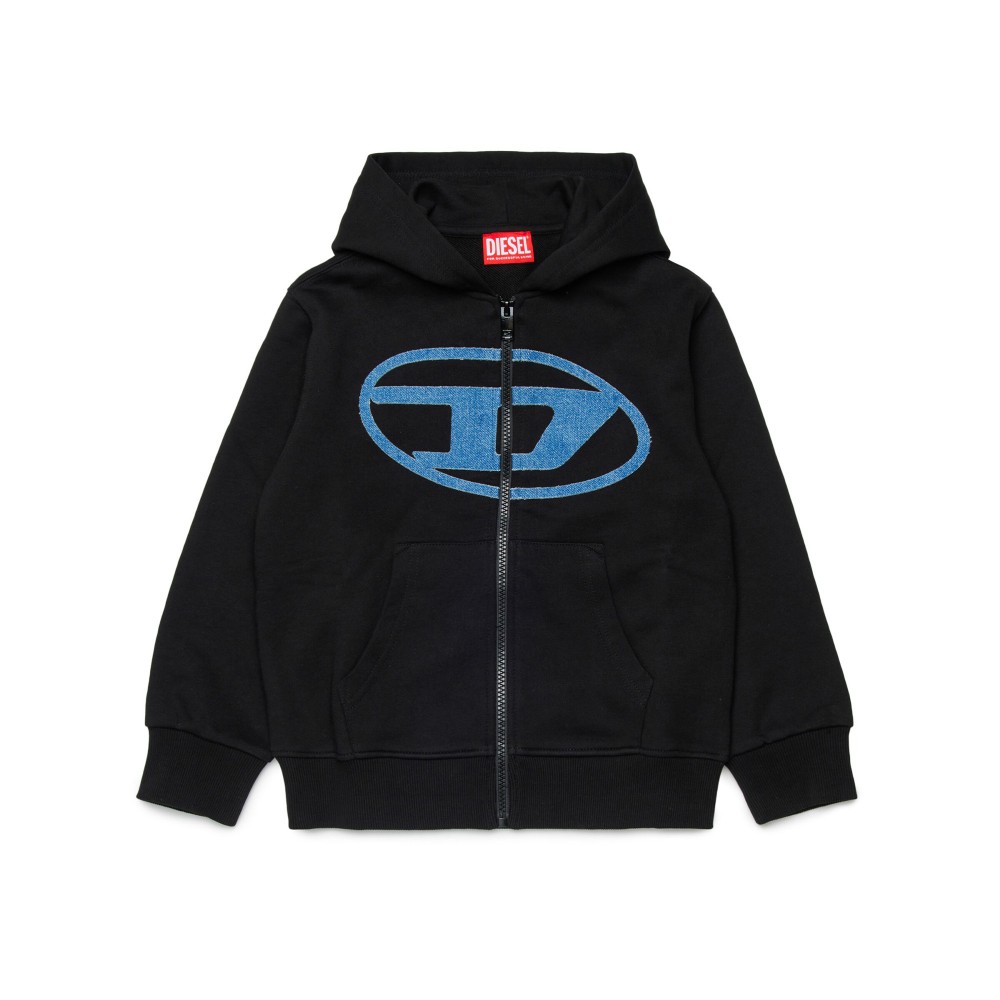 DIESEL Felpa nera full-zip...