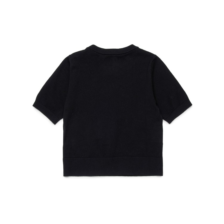 DIESEL Maglia nera cropped con logo bambina