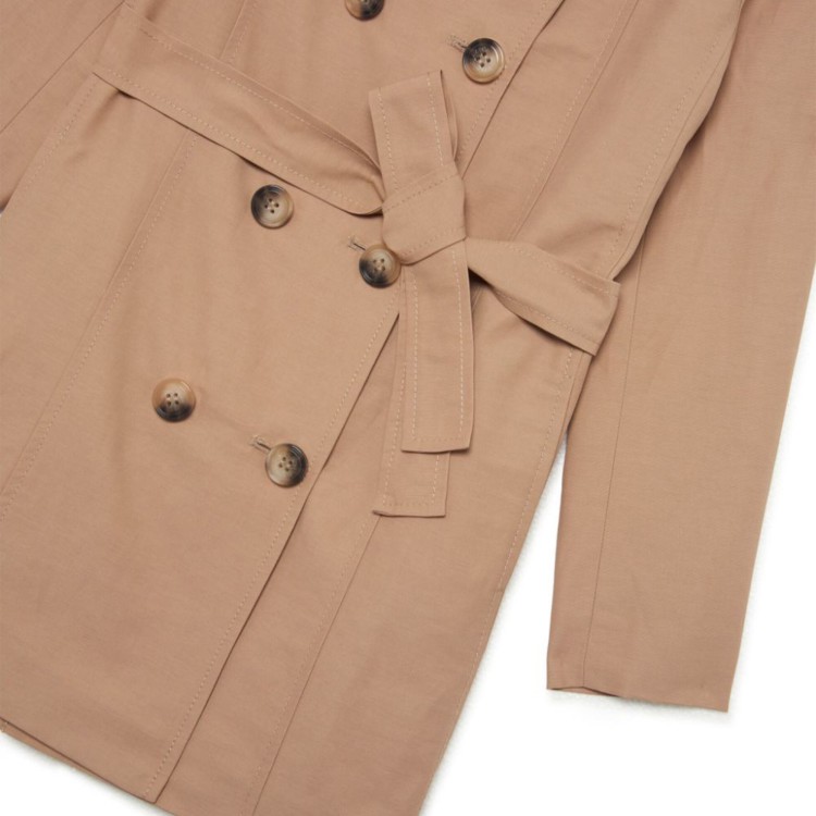 MAX&CO Cappotto caramello doppiopetto con cintura bambina