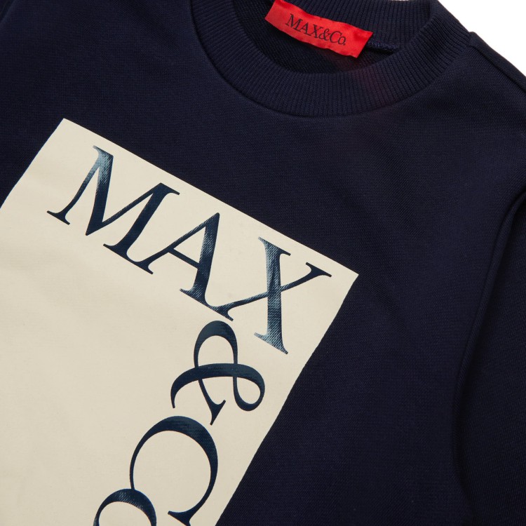 MAX&CO Felpa girocollo blu navy bambina