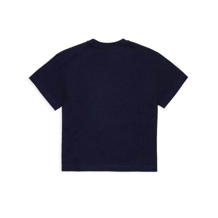 MAX&CO T-shirt blu navy logo crema bambina