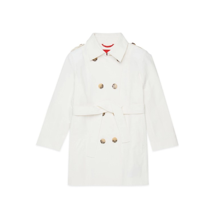 MAX&CO Trench bianco in cotone tecnico bambina